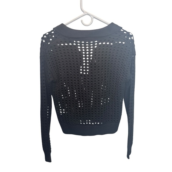 French Connection Manda Pointelle Top in Black - Size XS - Picture 5 of 5